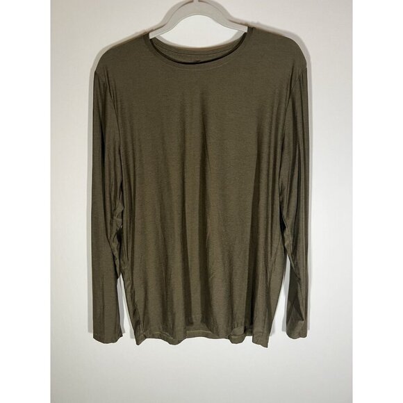 Beyond Yoga army green athleisure long slv top L soft silky comfy lightweight - Picture 1 of 7